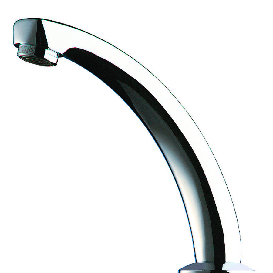 Uitloop vast gegoten m1/2" l.140 h.120 regelb. straalbreker