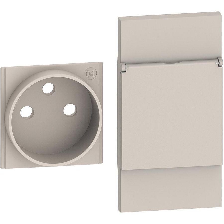 Sierplaat contactdoos 2P + A + deksel zand LivingNow