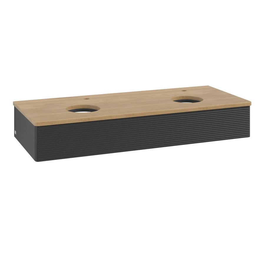Wastafelonderkast Antao 1200x190x500mm Black Matt Lacquer K13151PD
