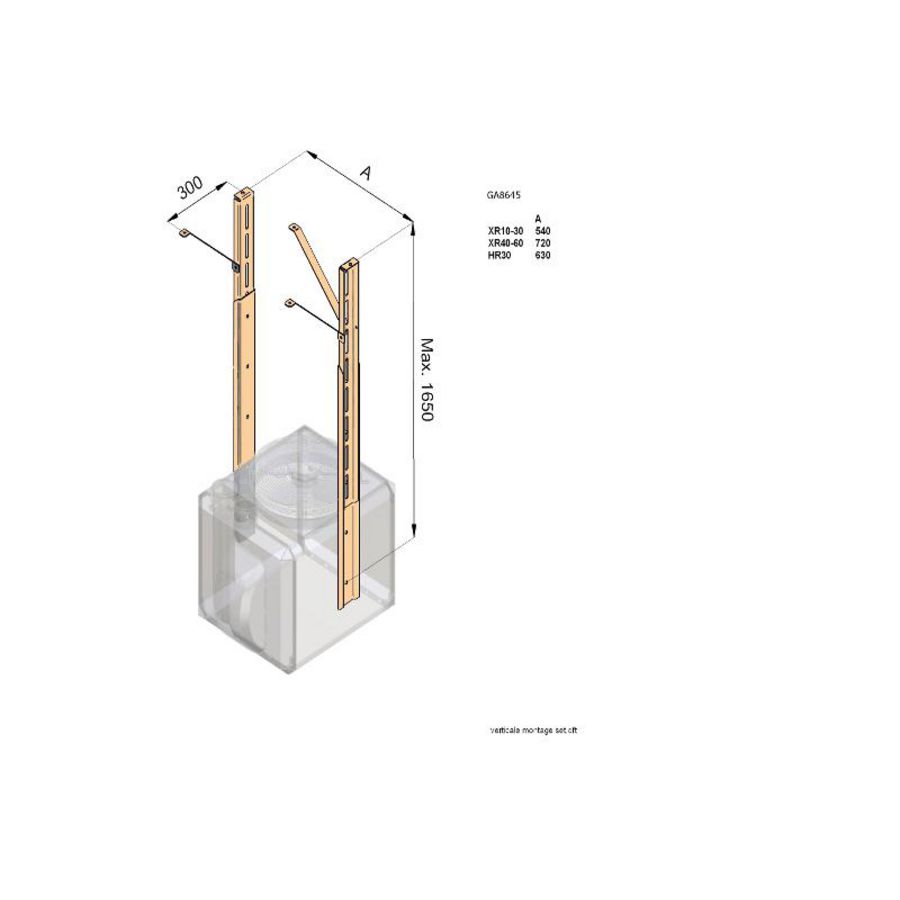 Verticale ophangset XR 80-165cm
