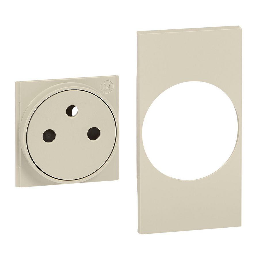 Sierplaat vlak contactdoos 2P + A zand LivingNow BTKM55F