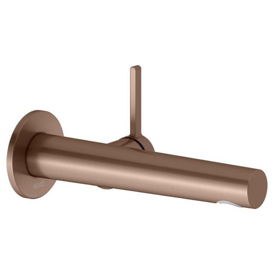 1-hendel wastafelmengkraan UP wandmontage197mm rood goud geborsteld