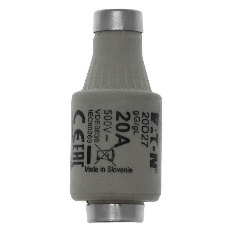Zekering laagspanning 20A AC 500V D2 gL/gG IEC traag VVE=5