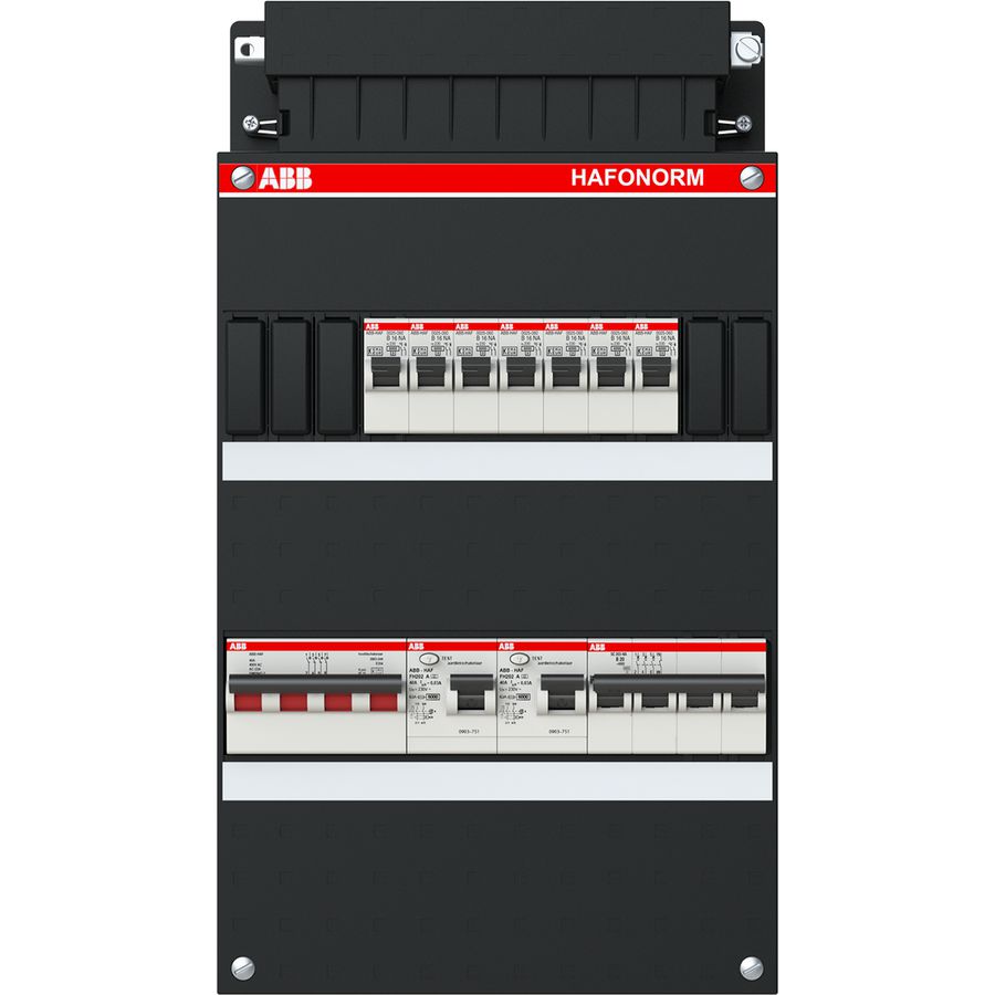 Installatiekast 7x achter 2x 30mA + HS + D 3-fasen