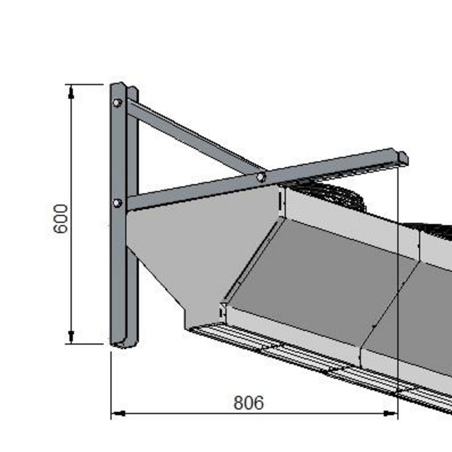 Set a 2 horizontale muurkonsoles t.b.v. luchtgordijn ACM