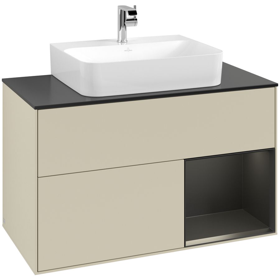 Wastafelonderkast Finion 1000x603x501mm S.Grey Matt Lacquer F122PDHJ