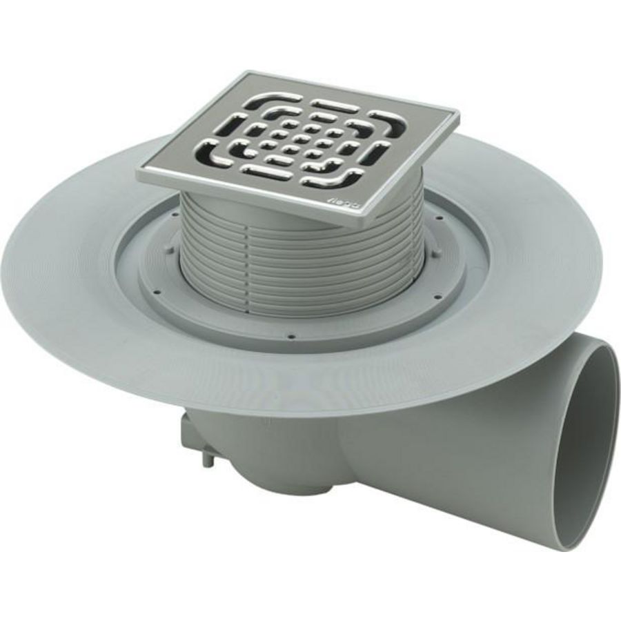 Vloerafvoer 100 kunststof/grijs 49551-557171