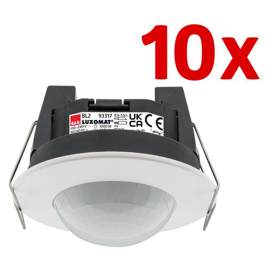 Bewegingsmelder Plafondmontage 10x 360gr. IB wit IP23 8m 1Ka
