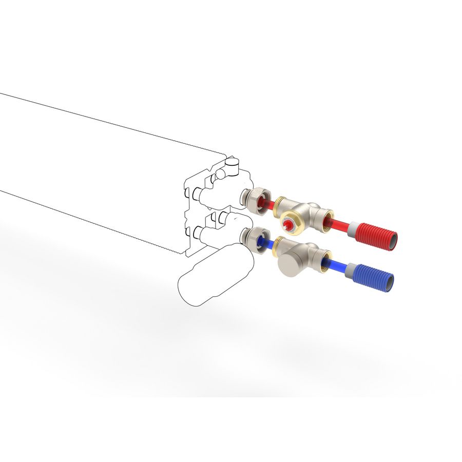 Aansluitset 75 ¾EC Fe/Cuø12/1 naar wand