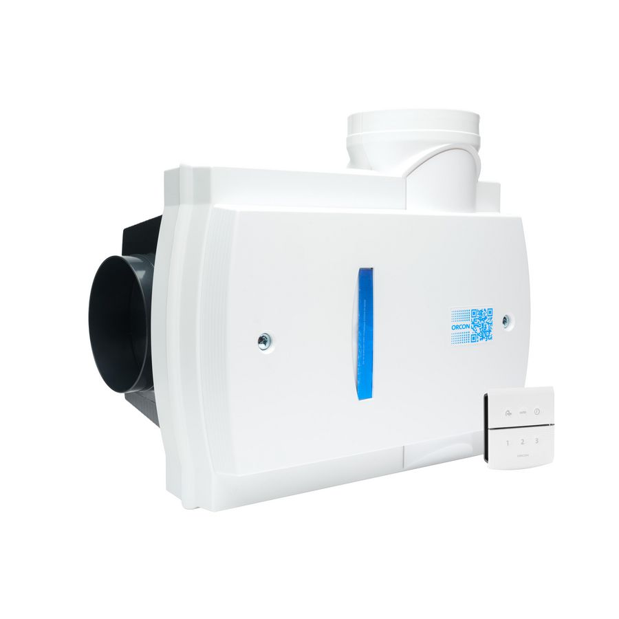 Woonhuisventilator met vochtsensor+timerfunctie COMPACT-10RHB randaarde stekker incl. draadloze bediening 15RF