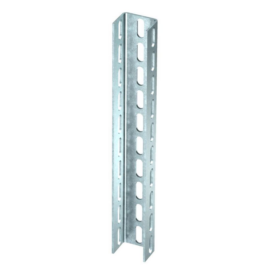 U-profiel 3-zijdig geperforeerd 70x50x1000 staal zinkt