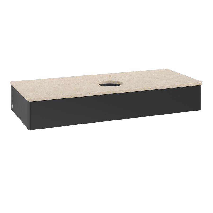 Wastafelonderkast Antao 1200x190x500mm Black Matt Lacquer L10053PD