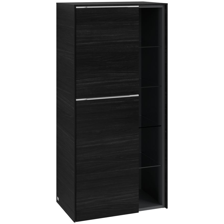 Middenkast SUBWAY 3.0 574x1200x362mm Black Oak C59800AB greep alu. glans