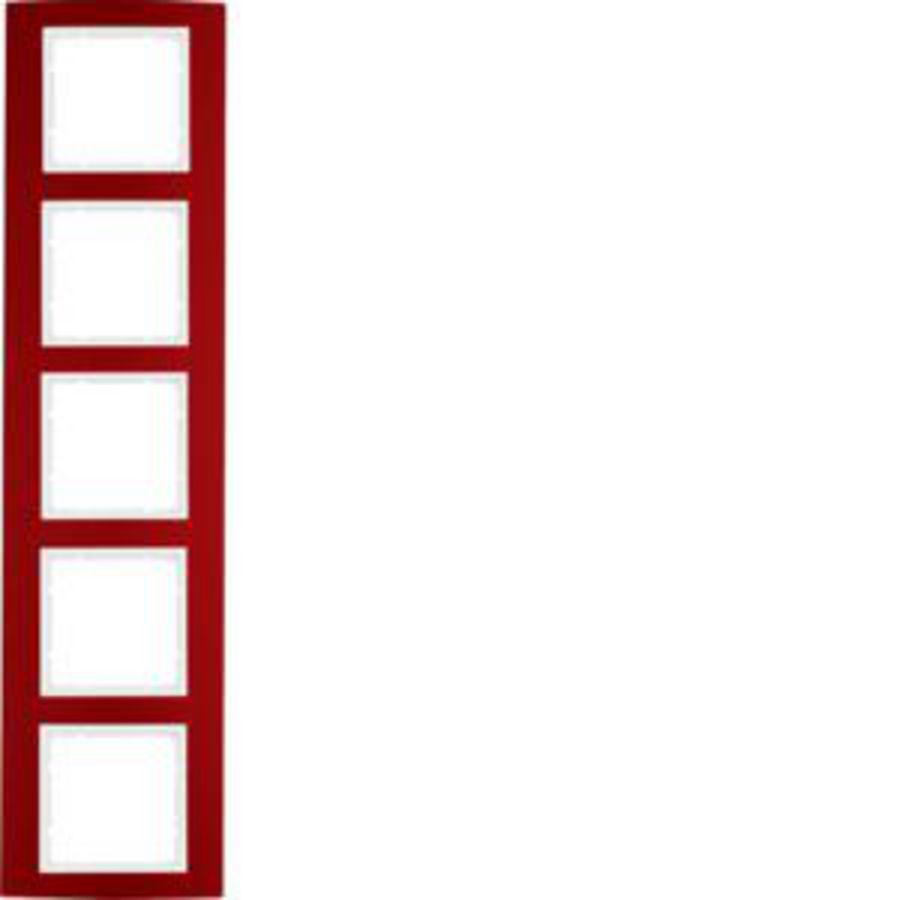 Afdekraam 5-v berker B.3 aluminium rood/polarwit mat