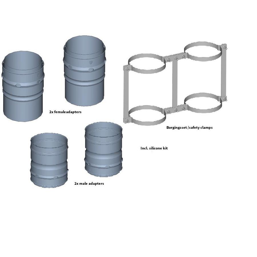 Bevestigingsset rookgasafvoer/luchttoevoer DXC