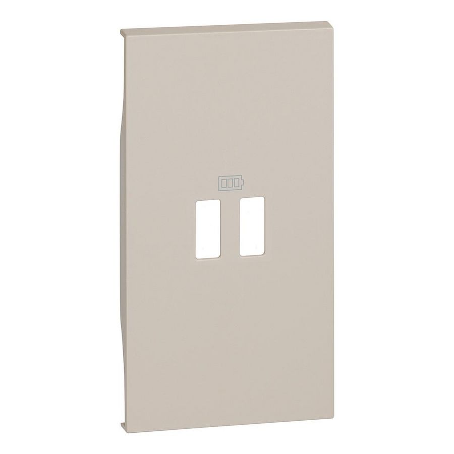 Sierplaat 2xUSB contactdoos zand 2 modulen LivingNow