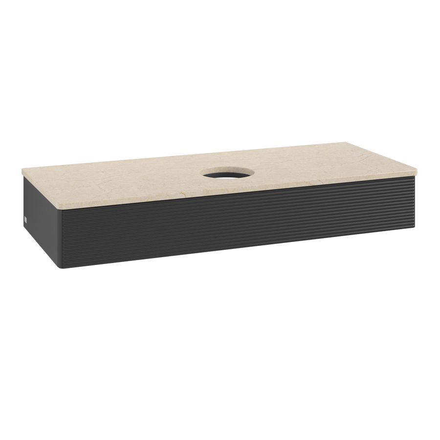 Wastafelonderkast Antao 1200x190x500mm Black Matt Lacquer L10113PD
