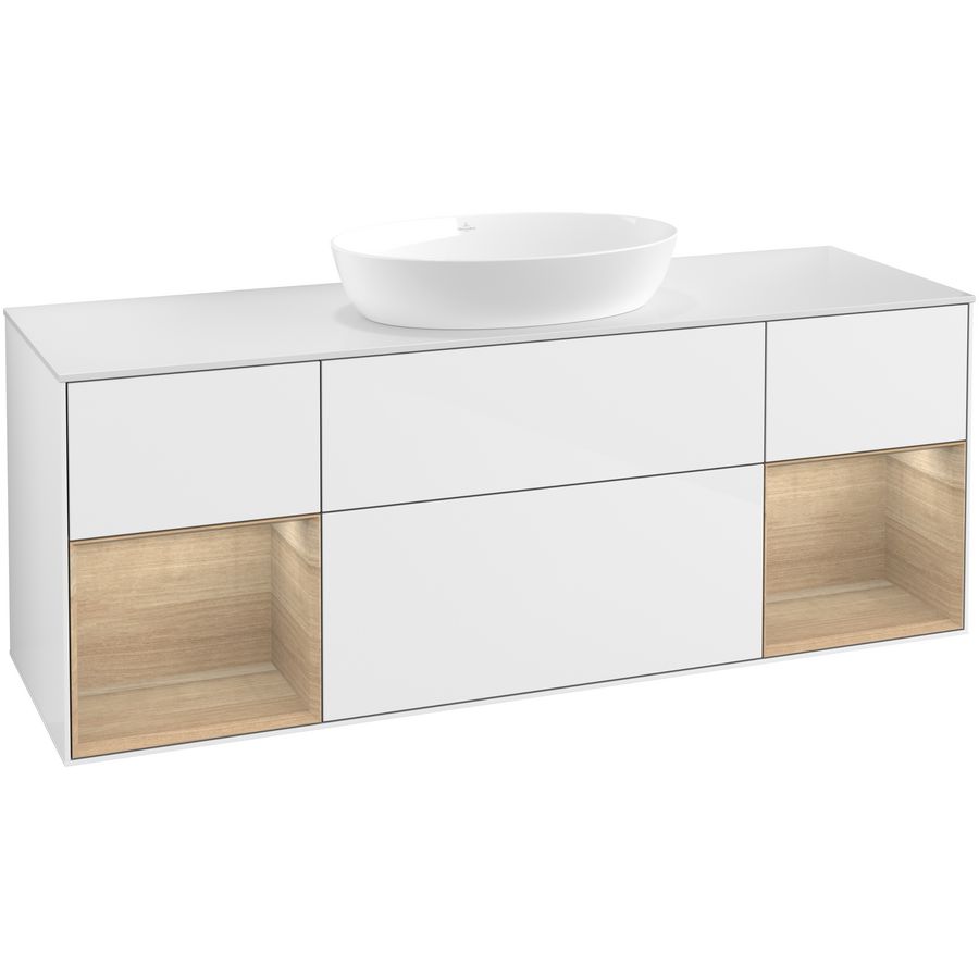 Wastafelonderkast Finion 1600x603x501mm G.White.L GD01PCGF