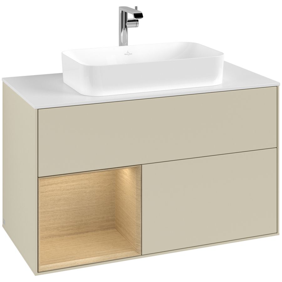 Wastafelonderkast Finion 1000x603x501mm S.Grey Matt Lacquer F241PCHJ