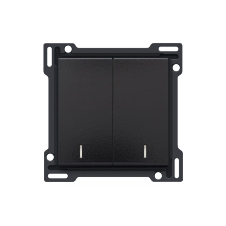 Afwerkingsset dubbele lens serieschakelaar pianoblack