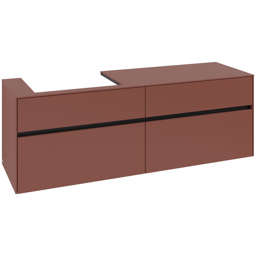 Wastafelonderkast Collaro 1600x548x500mm Wine Red C022B0AH