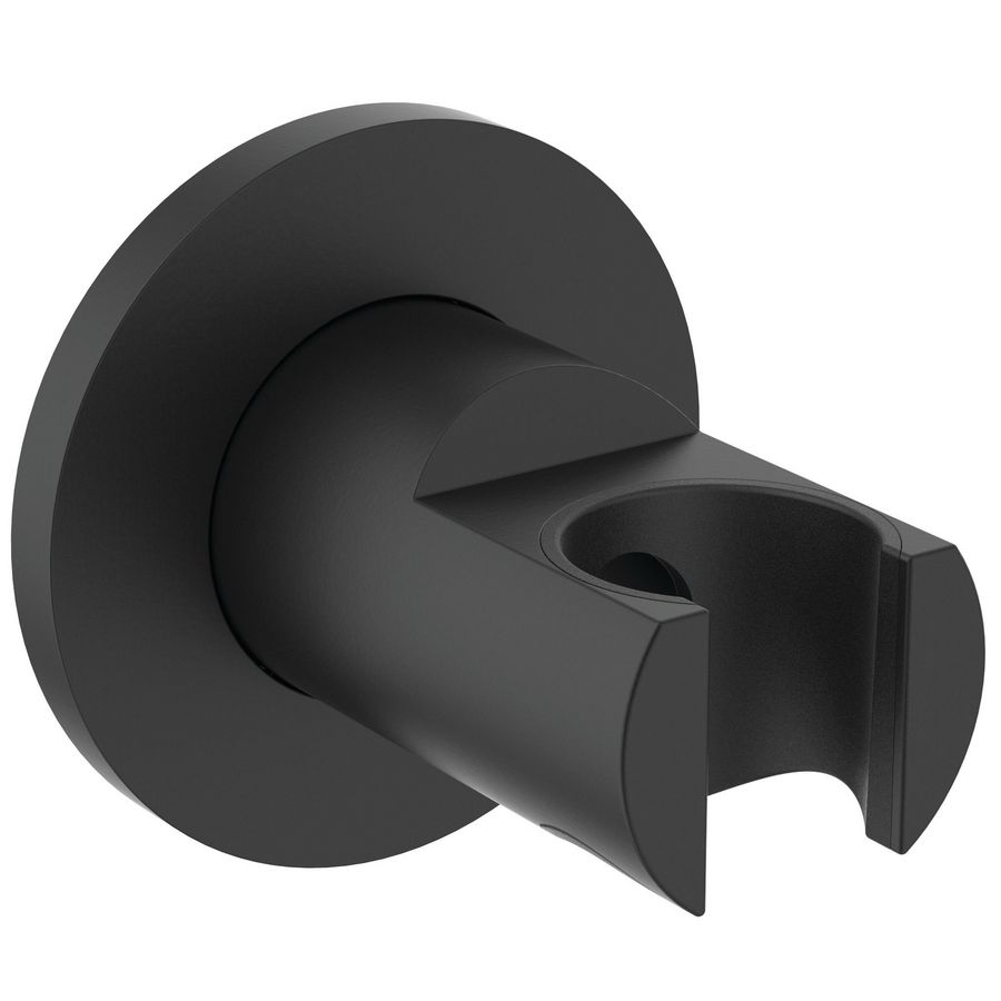 Vaste handdouchehouder rond silk black Idealrain