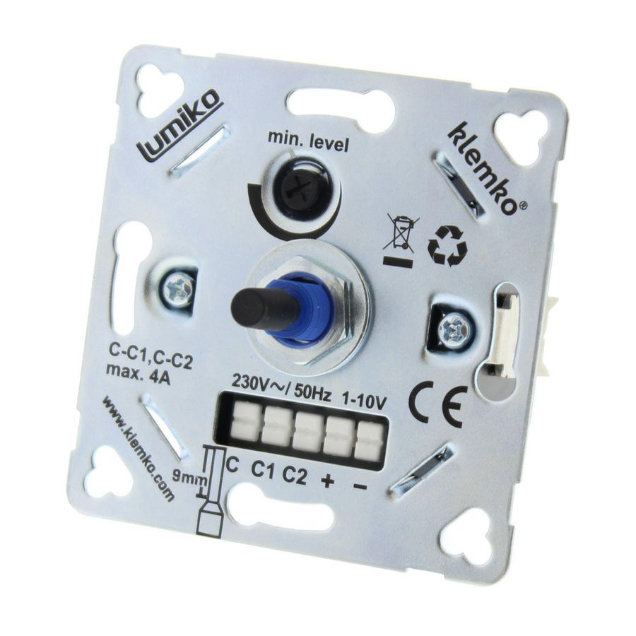 Potentiometer inbouw 1-10V wisselschakelaar Klemko