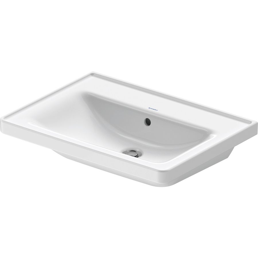D-NEO #236765 wastafel 650mm wit zonder kraangat met overloop