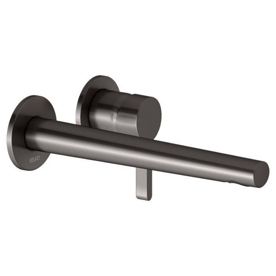 1-hendel wastafelmengkraan UP wandmontage 243mm titaanzwart geborsteld