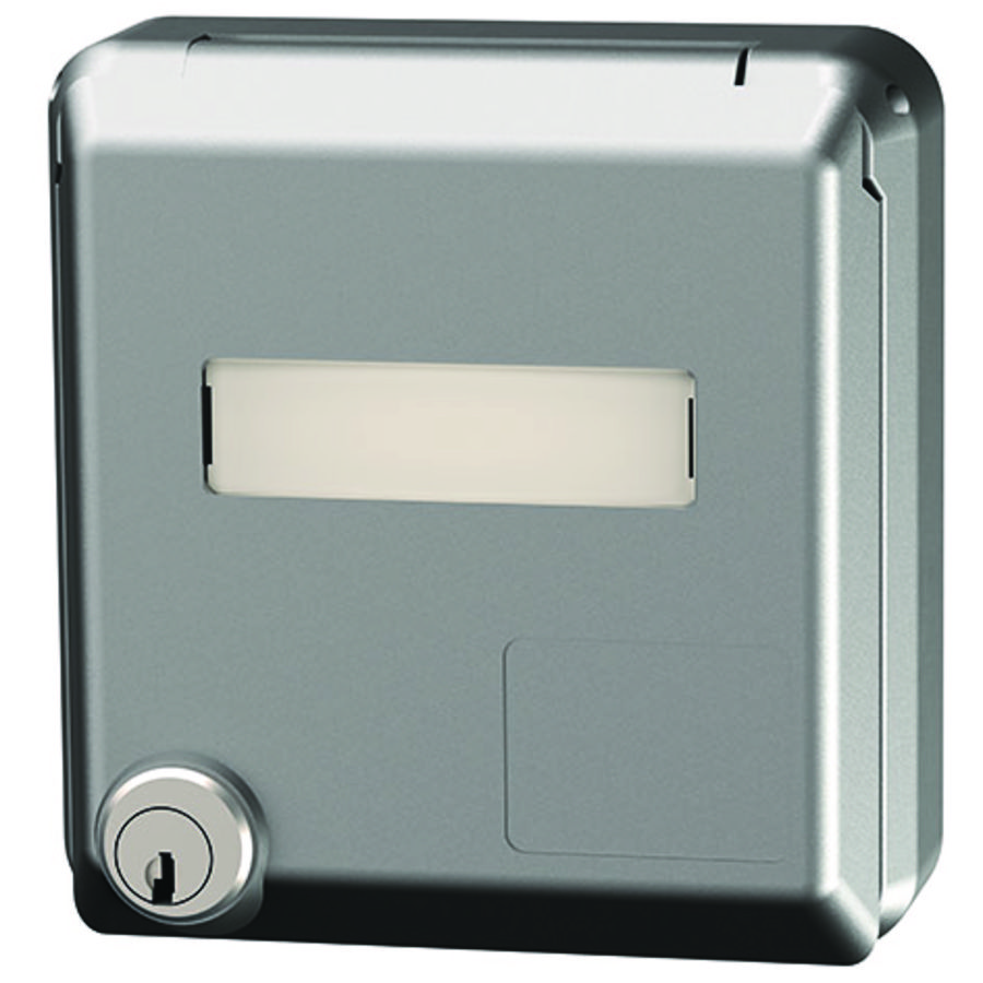 Data Inbouwwandcontactdoos IP44 R.beck t. UPOS zilver