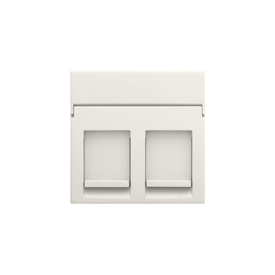 Centraalplaat data 2x RJ cotton white textured