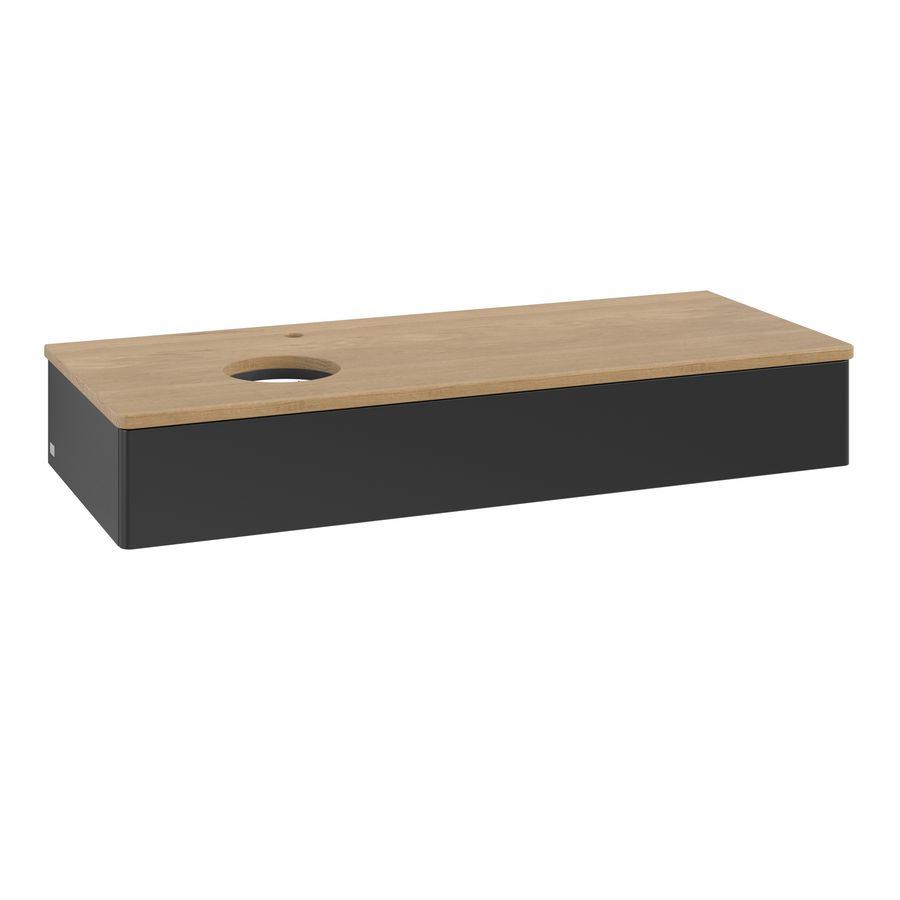 Wastafelonderkast Antao 1200x190x500mm Black Matt Lacquer L11051PD
