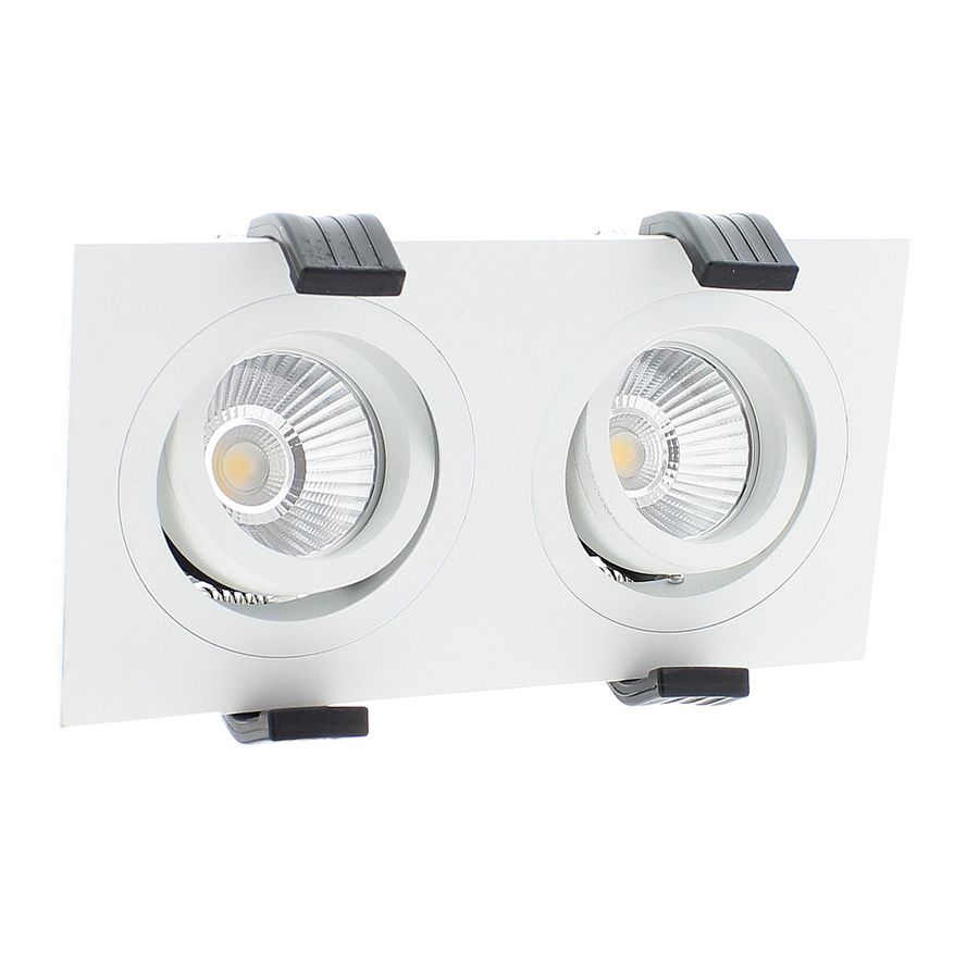 Dubbel rechthoek inbouw armatuur Bonnita lichtbronnen Wit
