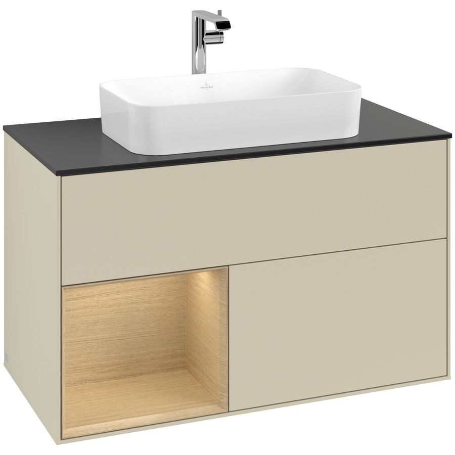 Wastafelonderkast Finion 1000x603x501mm S.Grey Matt Lacquer F242PCHJ