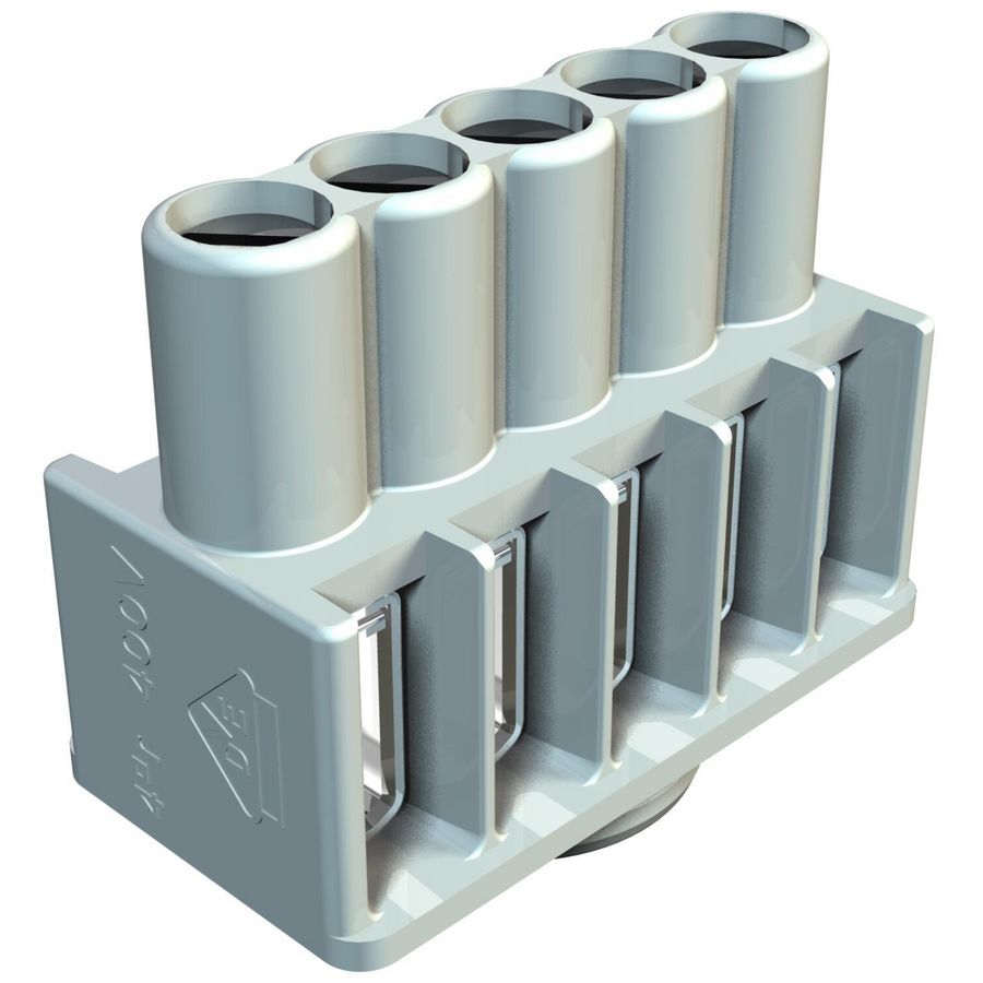 Klemmenstrook 4mm² polyam li.grijs VVE=10