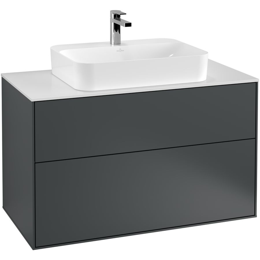 Wastafelonderkast Finion 1000x603x501mm Mid.Blue Matt Lacquer F35100HG