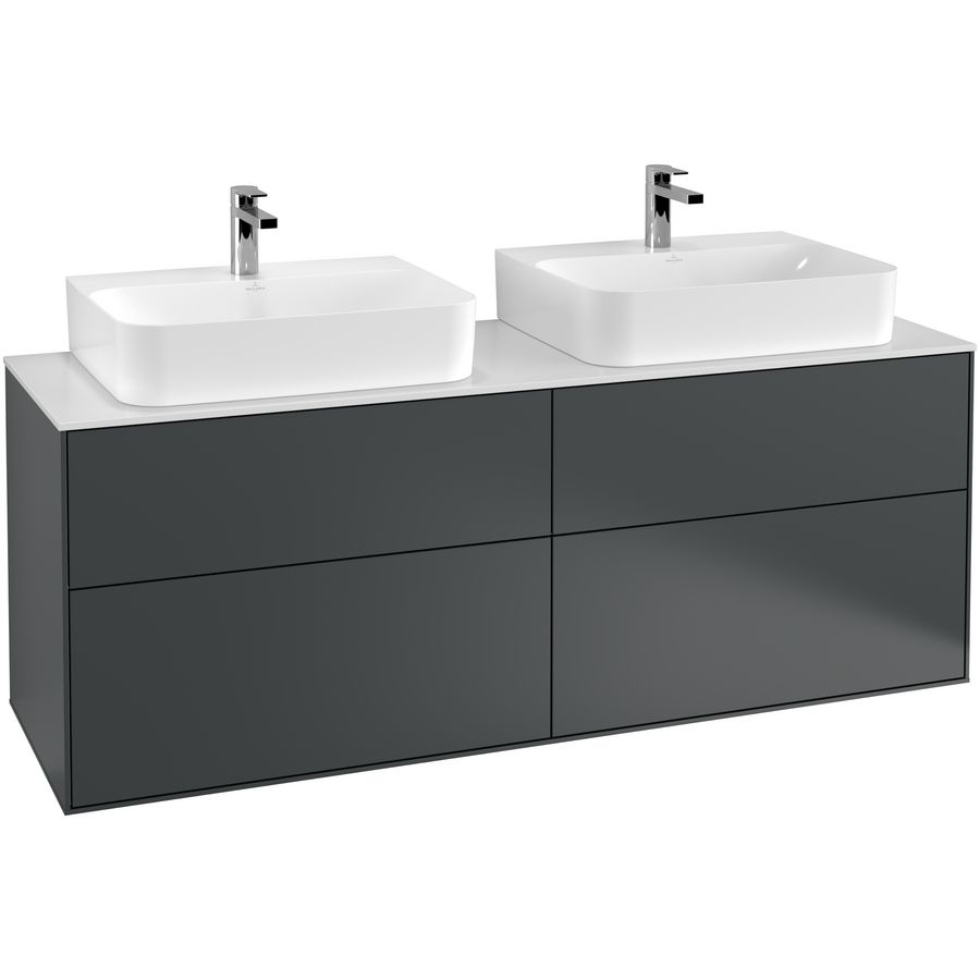 Wastafelonderkast Finion 1600x603x501mm Mid.Blue Matt Lacquer F18100HG