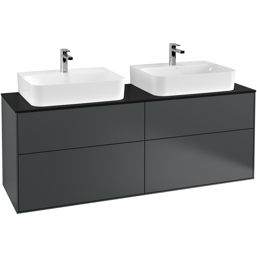 Wastafelonderkast Finion 1600x603x501mm Mid.Blue Matt Lacquer F18200HG