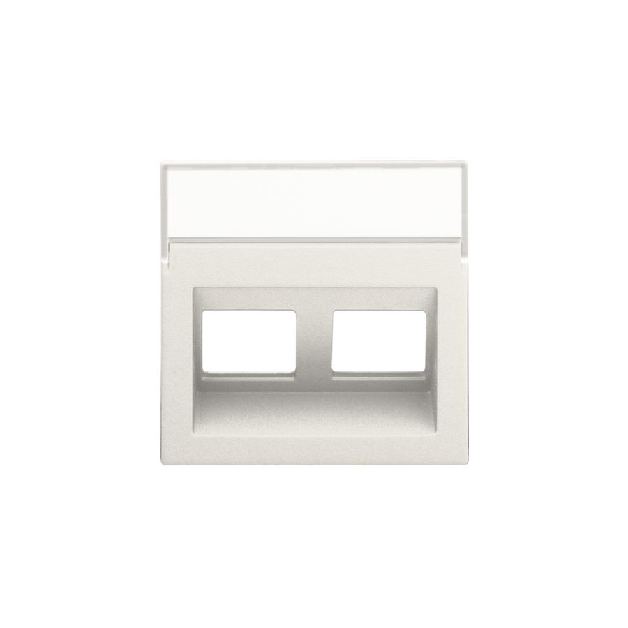 Centraalplaat data 2x RJ schuine uitgang cotton white textured
