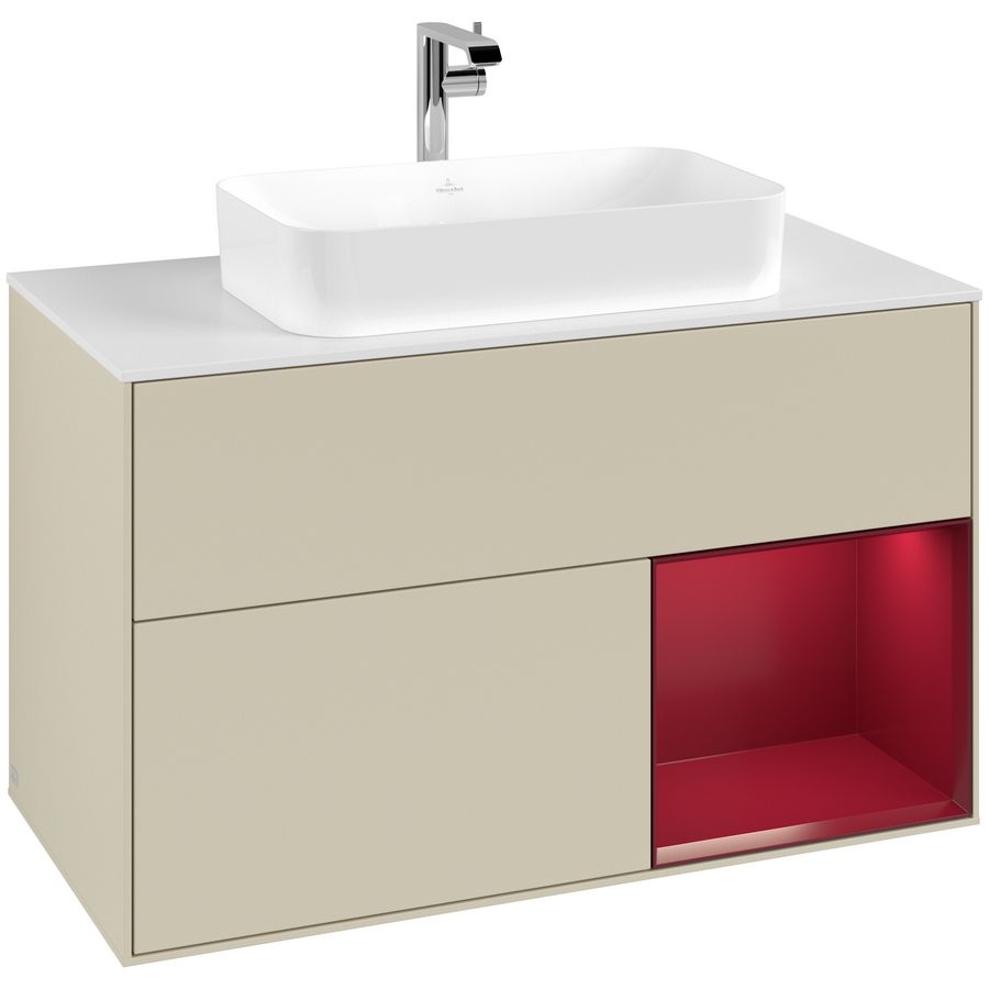 Wastafelonderkast Finion 1000x603x501mm S.Grey Matt Lacquer F251HBHJ