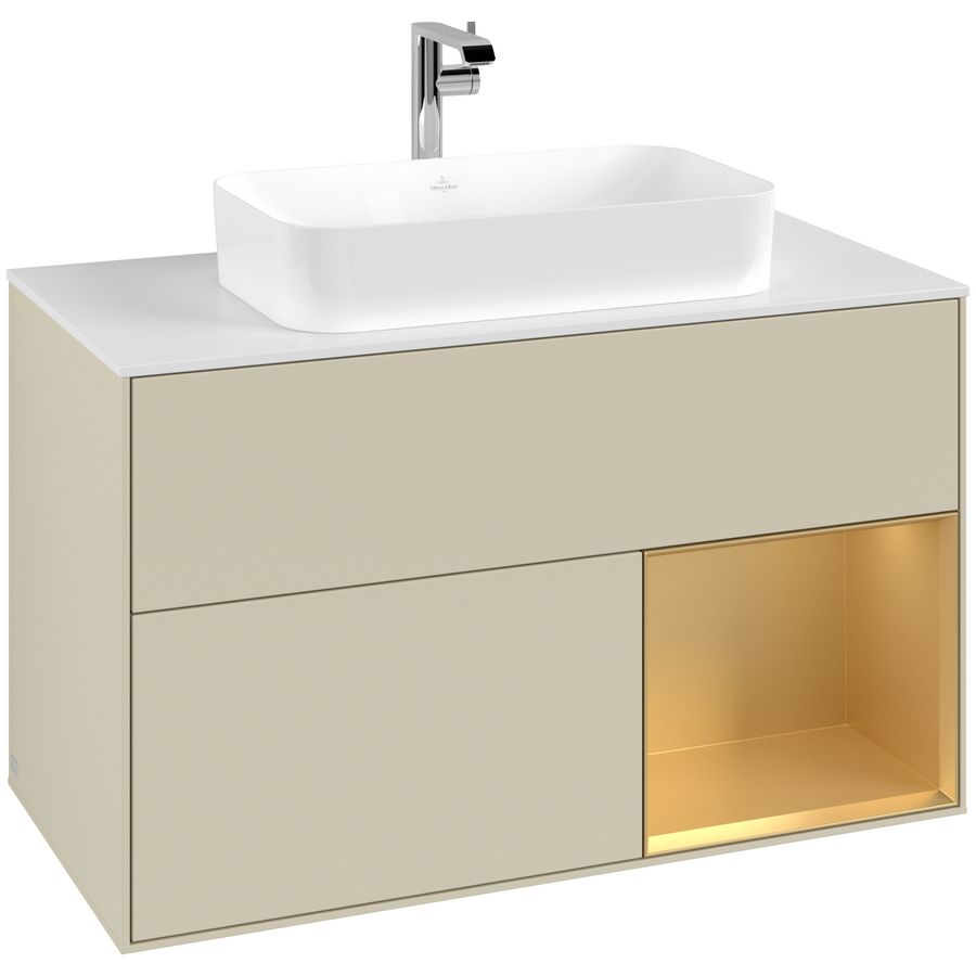 Wastafelonderkast Finion 1000x603x501mm S.Grey Matt Lacquer F251HFHJ