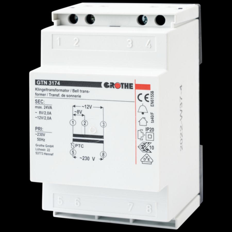 Beltrafo 8/12Vac voor kortstondige belasting reset-functie