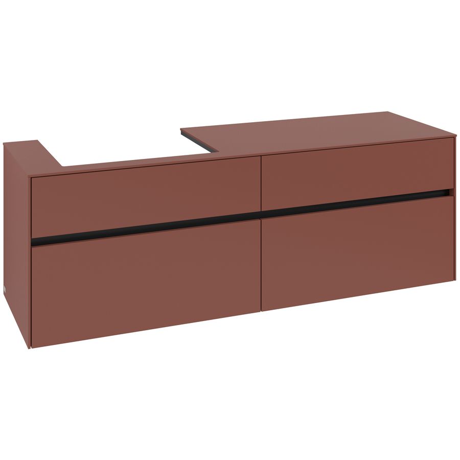 Wastafelonderkast Collaro 1600x548x500mm Wine Red C02200AH