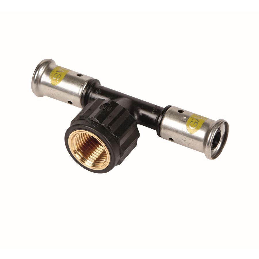 T-koppeling verlopend persaansluiting GAS 13PKG 20x1/2" bn. x20mm kunststof