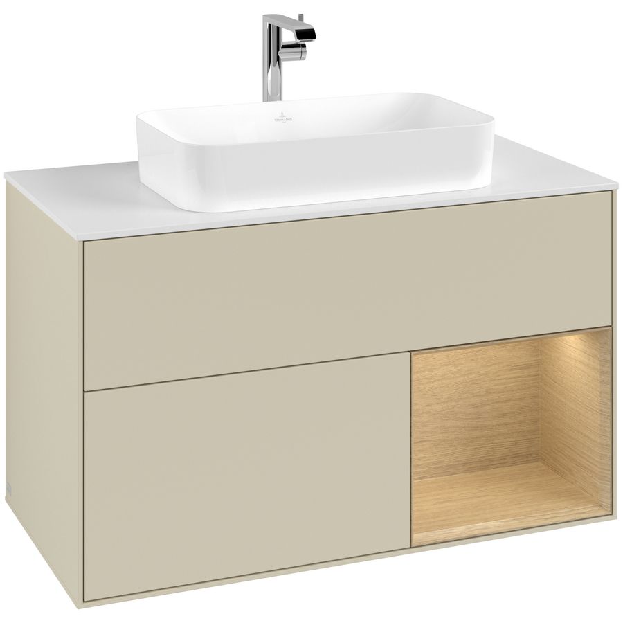 Wastafelonderkast Finion 1000x603x501mm S.Grey Matt Lacquer F251PCHJ