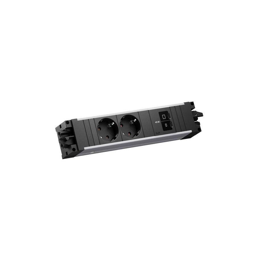 STEP ALU 2x 230V RA 1x USB C/C chrgr 45W GST o.g. in/uit