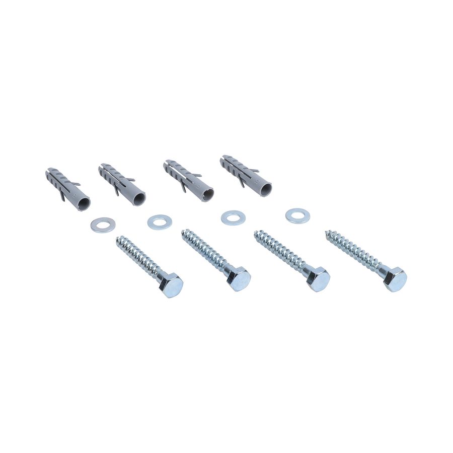 Set a 4 houtdraadbouten 8x50mm  + sluitringen + pluggen VVE=50