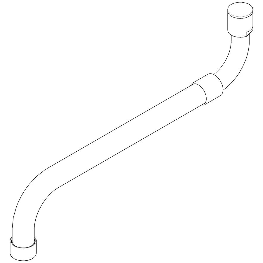 Uitloop spoeltafel wand uittrekbaar 18x225mm Champagne