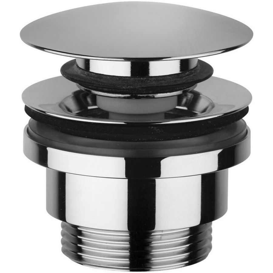 Push-open plug 1.1/4" m. overloop chroom