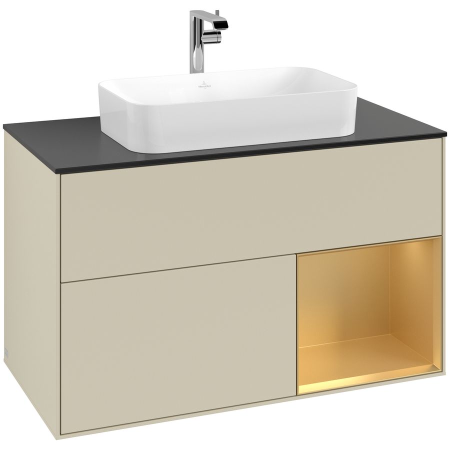 Wastafelonderkast Finion 1000x603x501mm S.Grey Matt Lacquer F252HFHJ